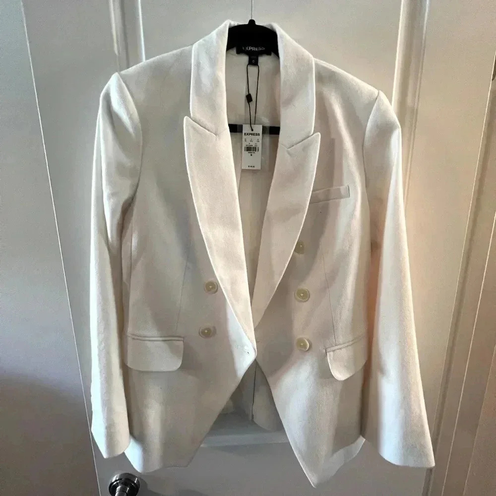Nwt- Express Winter White Lined, Double Breasted … - image 1